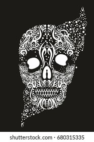 Tattoo tribal skull graphic design vector art