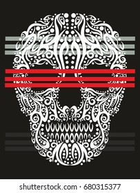 Tattoo tribal skull graphic design vector art