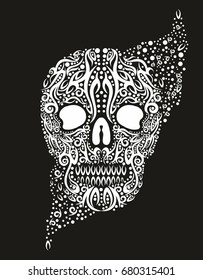 Tattoo tribal skull graphic design vector art