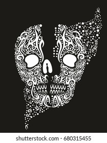 Tattoo tribal skull graphic design vector art