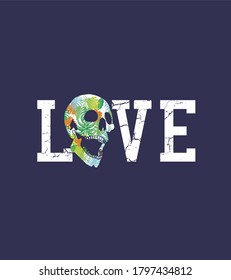 Tattoo tribal skull love graphic design vector art