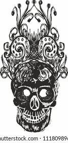 Tattoo tribal skull vector art