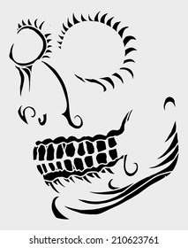 tattoo tribal skull vector art