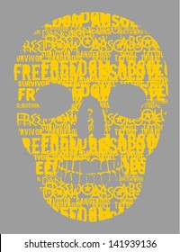 tattoo tribal slogan skull vector art