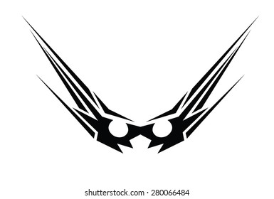tattoo tribal spiked wings pattern design art, abstract pattern design template on white background.