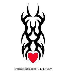 tattoo tribal vector design - heart illustration