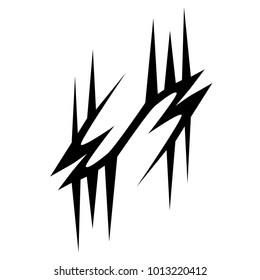 Tattoo tribal vector design. Simple logo. Individual designer isolated element for decorating the body of women, men and girls arm, leg and other body parts. Abstract illustration.