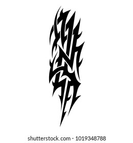 Tattoo tribal vector design. Simple logo. Individual designer isolated element for decorating the body of women, men and girls arm, leg and other body parts. Abstract illustration.