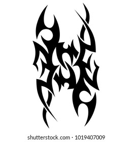 Tattoo tribal vector design. Simple logo. Individual designer isolated element for decorating the body of women, men and girls arm, leg and other body parts. Abstract illustration.