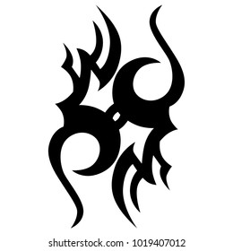 Tattoo tribal vector design. Simple logo. Individual designer isolated element for decorating the body of women, men and girls arm, leg and other body parts. Abstract illustration.