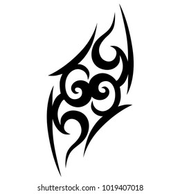 Tattoo tribal vector design. Simple logo. Individual designer isolated element for decorating the body of women, men and girls arm, leg and other body parts. Abstract illustration.