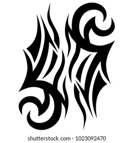 Tattoo tribal vector design. Simple logo. Individual designer isolated element for decorating the body of women, men and girls arm, leg and other body parts. Abstract illustration.