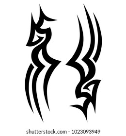 Tattoo tribal vector design. Simple logo. Individual designer isolated element for decorating the body of women, men and girls arm, leg and other body parts. Abstract illustration.