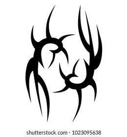 Tattoo tribal vector design. Simple logo. Individual designer isolated element for decorating the body of women, men and girls arm, leg and other body parts. Abstract illustration.