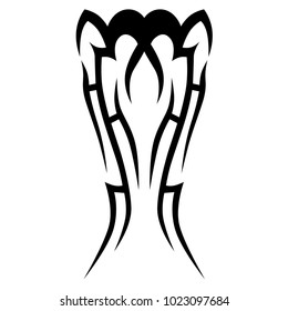 Tattoo tribal vector design. Simple logo. Individual designer isolated element for decorating the body of women, men and girls arm, leg and other body parts. Abstract illustration.