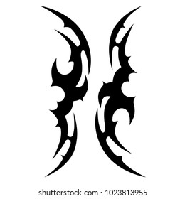 Tattoo tribal vector design. Simple logo. Individual designer isolated element for decorating the body of women, men and girls arm, leg and other body parts. Abstract illustration.