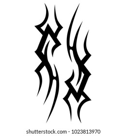 Tattoo tribal vector design. Simple logo. Individual designer isolated element for decorating the body of women, men and girls arm, leg and other body parts. Abstract illustration.