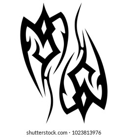 Tattoo tribal vector design. Simple logo. Individual designer isolated element for decorating the body of women, men and girls arm, leg and other body parts. Abstract illustration.