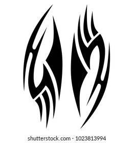 Tattoo tribal vector design. Simple logo. Individual designer isolated element for decorating the body of women, men and girls arm, leg and other body parts. Abstract illustration.