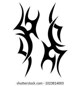 Tattoo tribal vector design. Simple logo. Individual designer isolated element for decorating the body of women, men and girls arm, leg and other body parts. Abstract illustration.