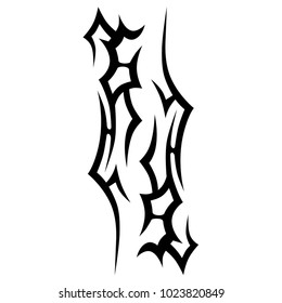Tattoo tribal vector design. Simple logo. Individual designer isolated element for decorating the body of women, men and girls arm, leg and other body parts. Abstract illustration.