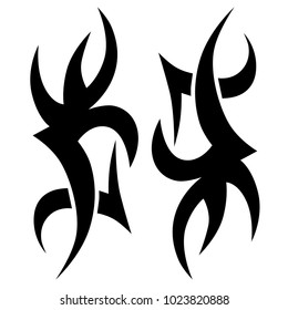 Tattoo tribal vector design. Simple logo. Individual designer isolated element for decorating the body of women, men and girls arm, leg and other body parts. Abstract illustration.