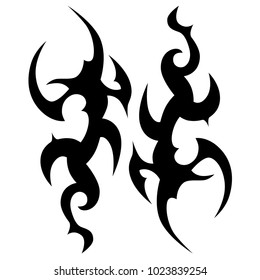 Tattoo tribal vector design. Simple logo. Individual designer isolated element for decorating the body of women, men and girls arm, leg and other body parts. Abstract illustration.