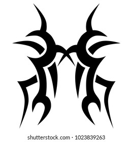 Tattoo tribal vector design. Simple logo. Individual designer isolated element for decorating the body of women, men and girls arm, leg and other body parts. Abstract illustration.