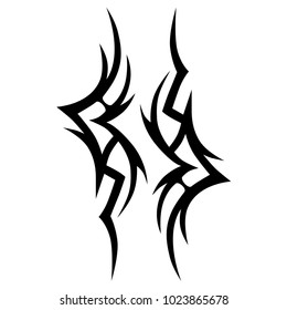 Tattoo tribal vector design. Simple logo. Individual designer isolated element for decorating the body of women, men and girls arm, leg and other body parts. Abstract illustration.