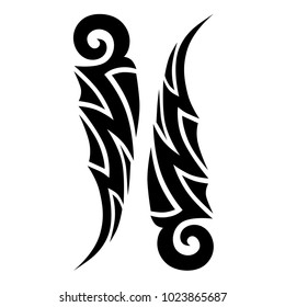 Tattoo tribal vector design. Simple logo. Individual designer isolated element for decorating the body of women, men and girls arm, leg and other body parts. Abstract illustration.