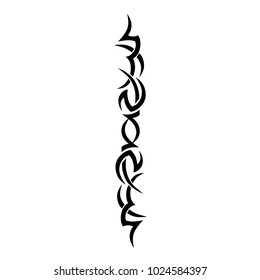 Tattoo tribal vector design. Simple logo. Individual designer isolated element for decorating the body of women, men and girls arm, leg and other body parts. Abstract illustration.