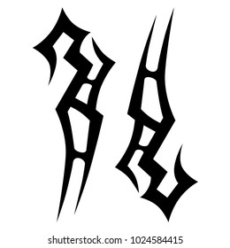 Tattoo tribal vector design. Simple logo. Individual designer isolated element for decorating the body of women, men and girls arm, leg and other body parts. Abstract illustration.