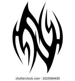 Tattoo tribal vector design. Simple logo. Individual designer isolated element for decorating the body of women, men and girls arm, leg and other body parts. Abstract illustration.