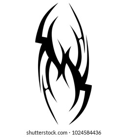 Tattoo tribal vector design. Simple logo. Individual designer isolated element for decorating the body of women, men and girls arm, leg and other body parts. Abstract illustration.