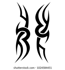 Tattoo tribal vector design. Simple logo. Individual designer isolated element for decorating the body of women, men and girls arm, leg and other body parts. Abstract illustration.