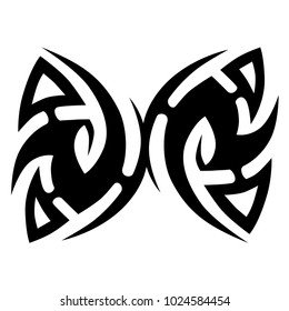 Tattoo tribal vector design. Simple logo. Individual designer isolated element for decorating the body of women, men and girls arm, leg and other body parts. Abstract illustration.