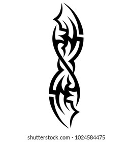 Tattoo tribal vector design. Simple logo. Individual designer isolated element for decorating the body of women, men and girls arm, leg and other body parts. Abstract illustration.