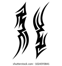 Tattoo tribal vector design. Simple logo. Individual designer isolated element for decorating the body of women, men and girls arm, leg and other body parts. Abstract illustration.