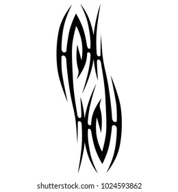 Tattoo tribal vector design. Simple logo. Individual designer isolated element for decorating the body of women, men and girls arm, leg and other body parts. Abstract illustration.