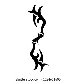 Tattoo tribal vector design. Simple logo. Individual designer isolated element for decorating the body of women, men and girls arm, leg and other body parts. Abstract illustration.