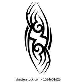 Tattoo tribal vector design. Simple logo. Individual designer isolated element for decorating the body of women, men and girls arm, leg and other body parts. Abstract illustration.
