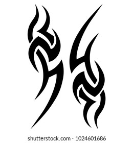 Tattoo tribal vector design. Simple logo. Individual designer isolated element for decorating the body of women, men and girls arm, leg and other body parts. Abstract illustration.