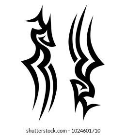 Tattoo tribal vector design. Simple symbol. Unique design sketch of tattoos option for men and women. Abstract pattern illustration.