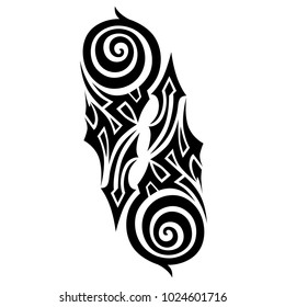 Tattoo tribal vector design. Simple logo. Individual designer isolated element for decorating the body of women, men and girls arm, leg and other body parts. Abstract illustration.