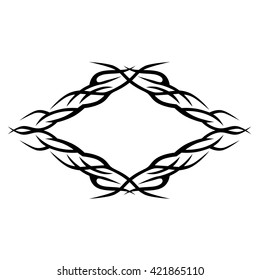 Tattoo tribal  vector design. Simple logo. Individual designer isolated element for decorating the body of women and girls waist, back and stomach and other body parts. Abstract illustration