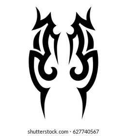 Tattoo tribal vector design. Simple logo. Individual designer isolated element for decorating the body of women, men and girls arm, leg and other body parts. Abstract illustration.