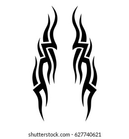Tattoo tribal vector design. Simple logo. Individual designer isolated element for decorating the body of women, men and girls arm, leg and other body parts. Abstract illustration.