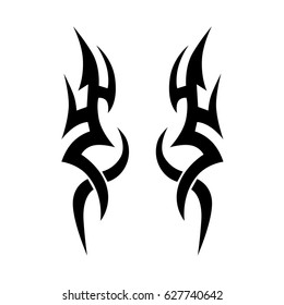 Tattoo tribal vector design. Simple logo. Individual designer isolated element for decorating the body of women, men and girls arm, leg and other body parts. Abstract illustration.