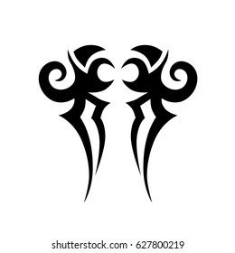 Tattoo tribal vector design. Simple logo. Individual designer isolated element for decorating the body of women, men and girls arm, leg and other body parts. Abstract illustration.