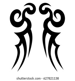 Tattoo tribal vector design. Simple logo. Individual designer isolated element for decorating the body of women, men and girls arm, leg and other body parts. Abstract illustration.